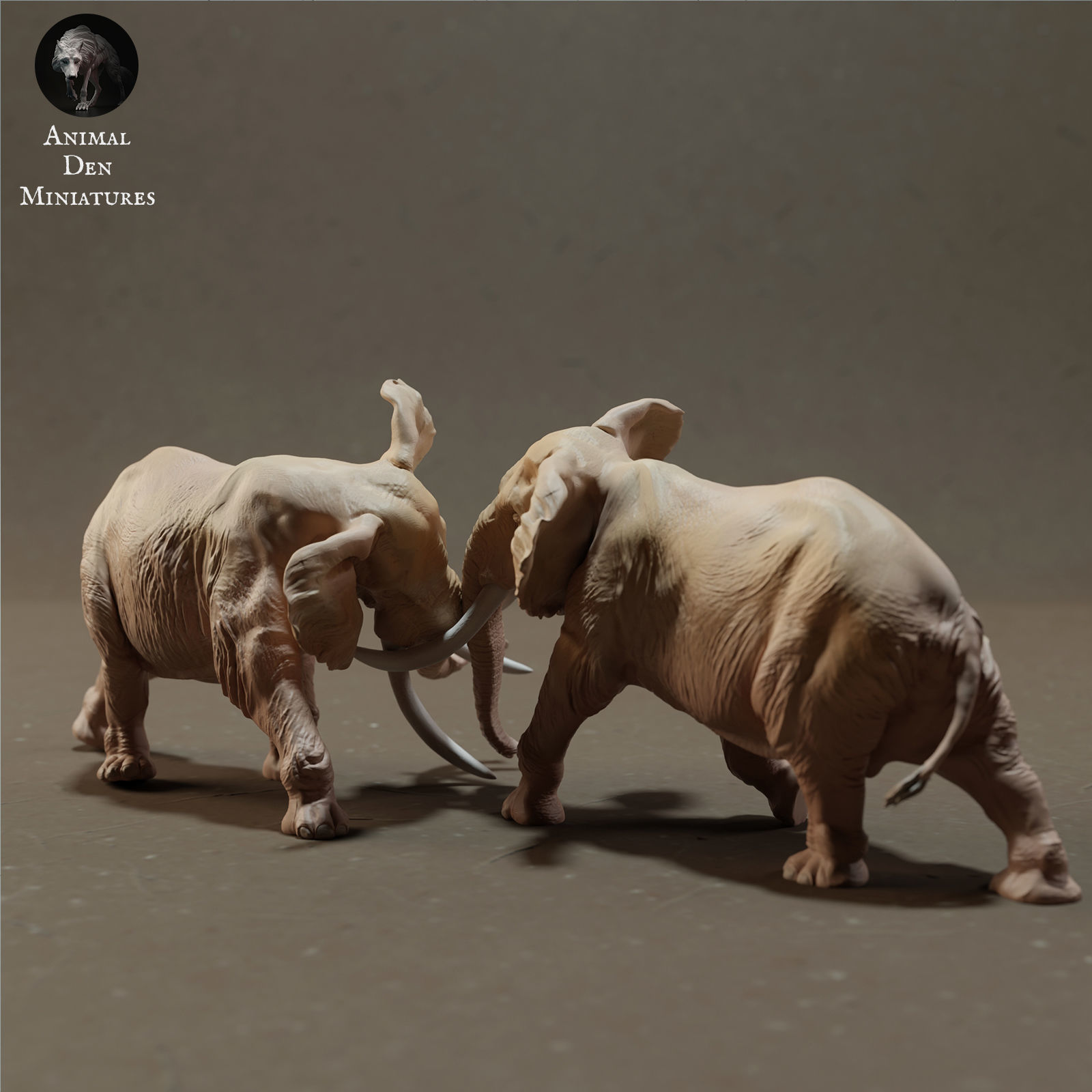 Elephant Bulls Fight 3D print model_2
