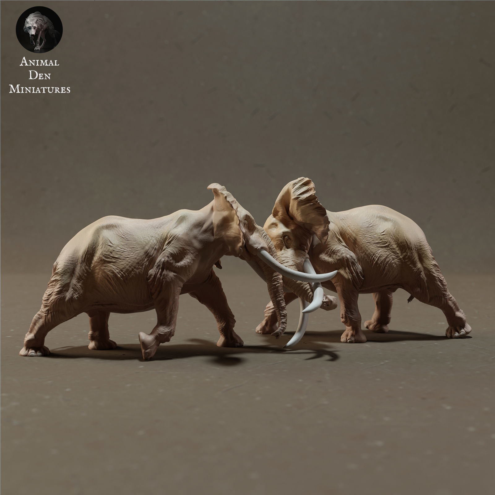 Elephant Bulls Fight 3D print model_1