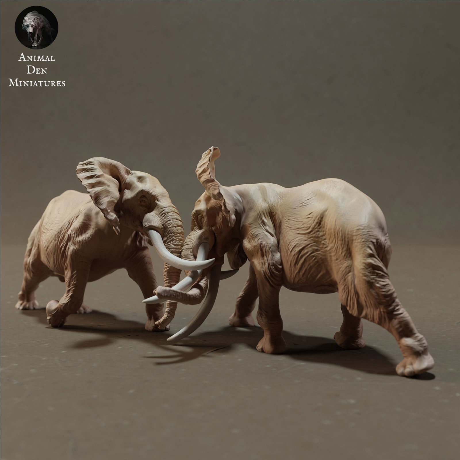 Elephant Bulls Fight 3D print model_4