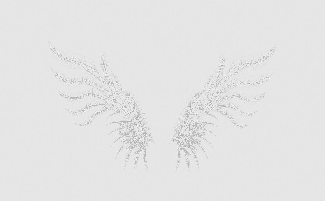 Metal Wing Low-poly 3D model_8