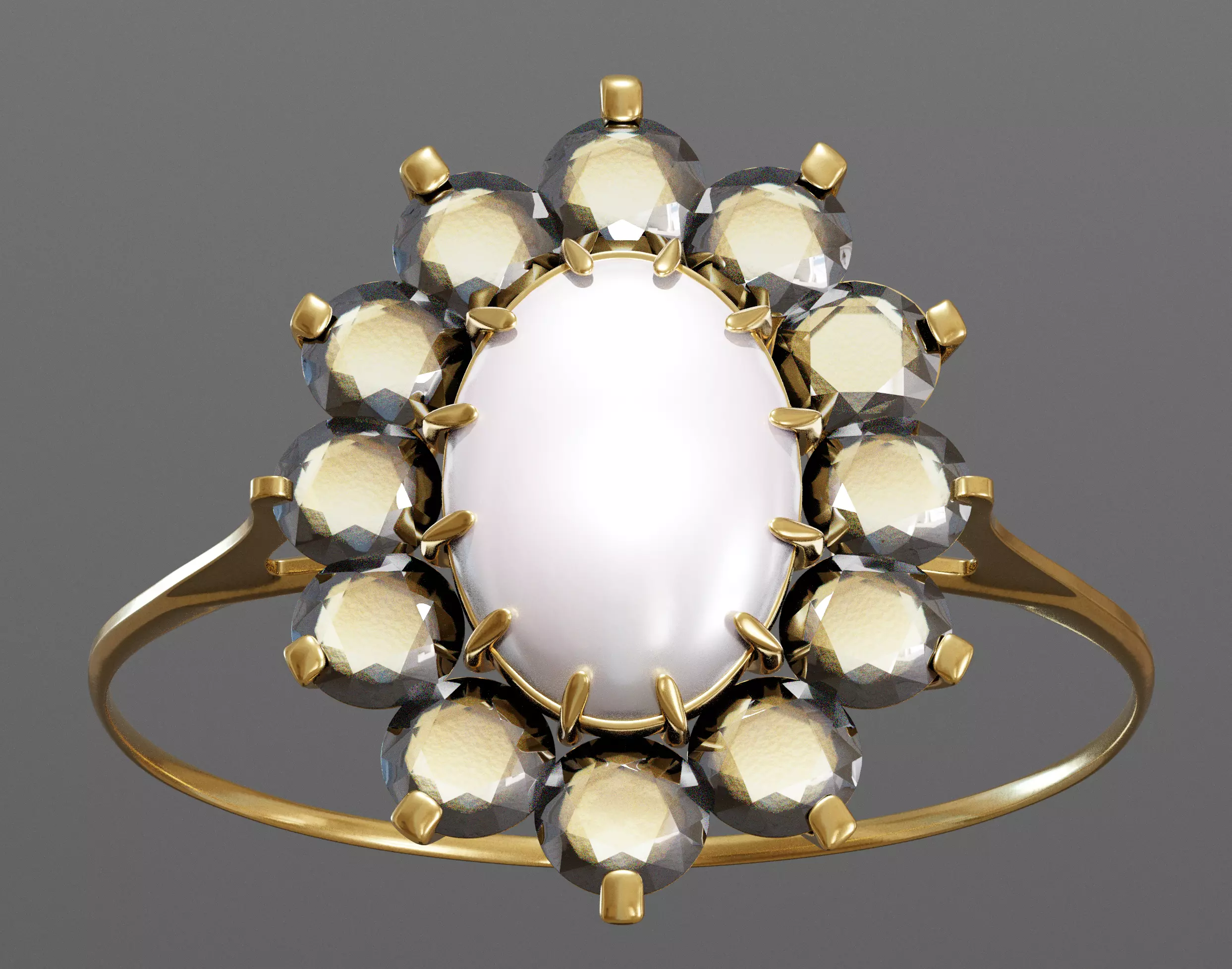 Ring with diamonds Free 3D model