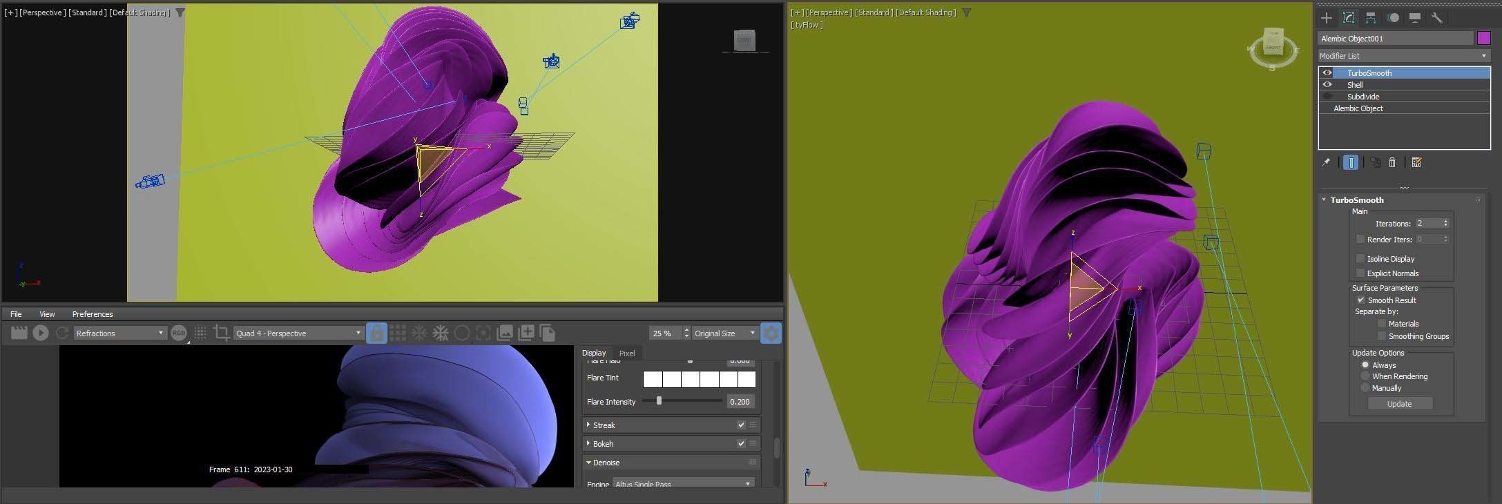 Abstract Art with Cloth simulation  Low-poly 3D model_9