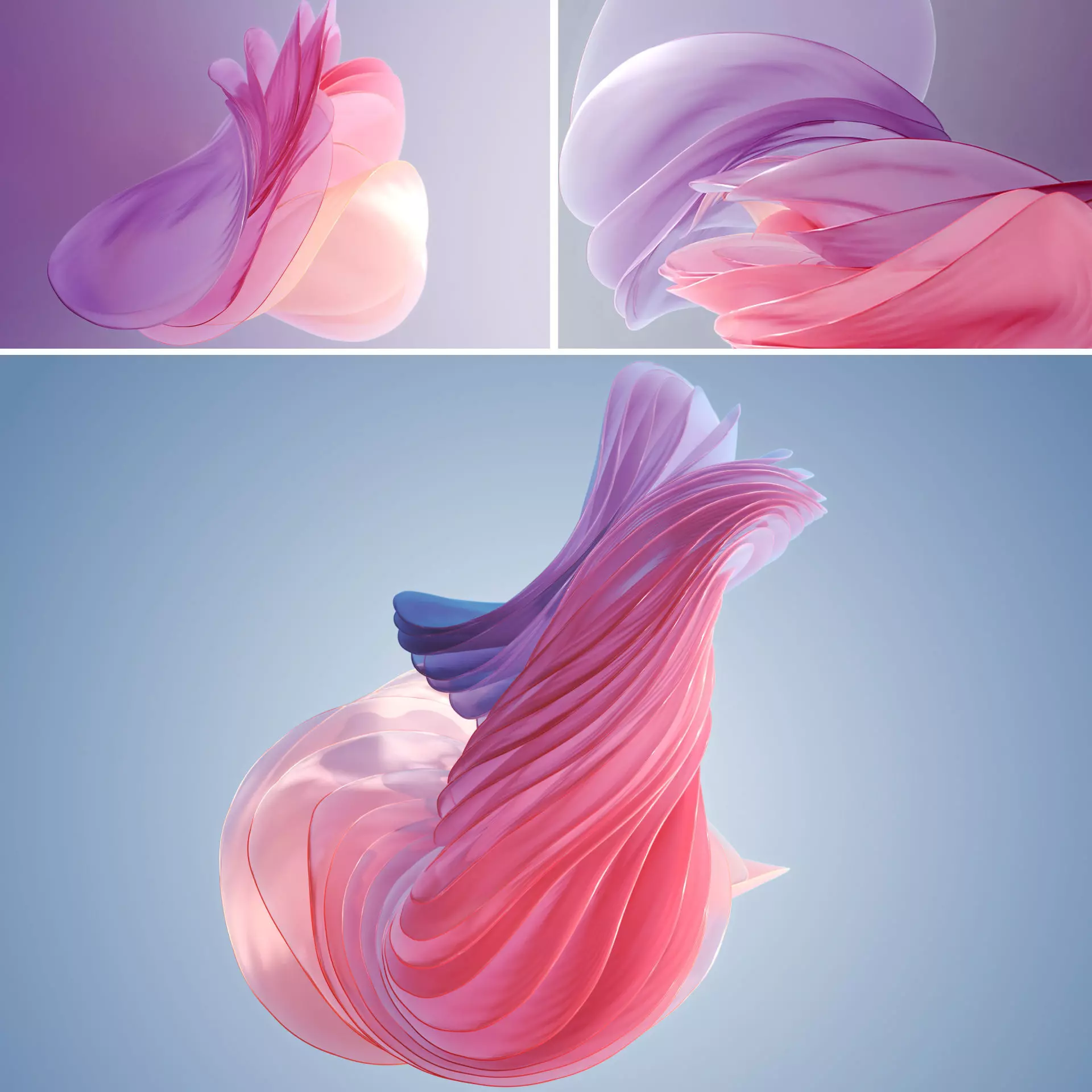 Abstract Art with Cloth simulation  Low-poly 3D model_0