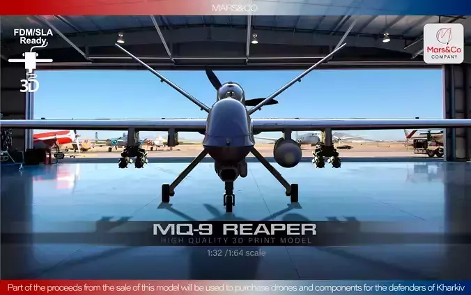 MQ-9A Block 5 REAPER HIGH QUALITY 3D PRINT MODEL 3D print model