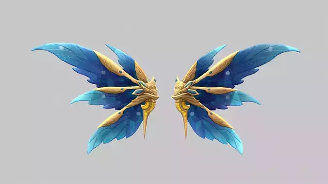 Futuristic Wing Low-poly 3D model