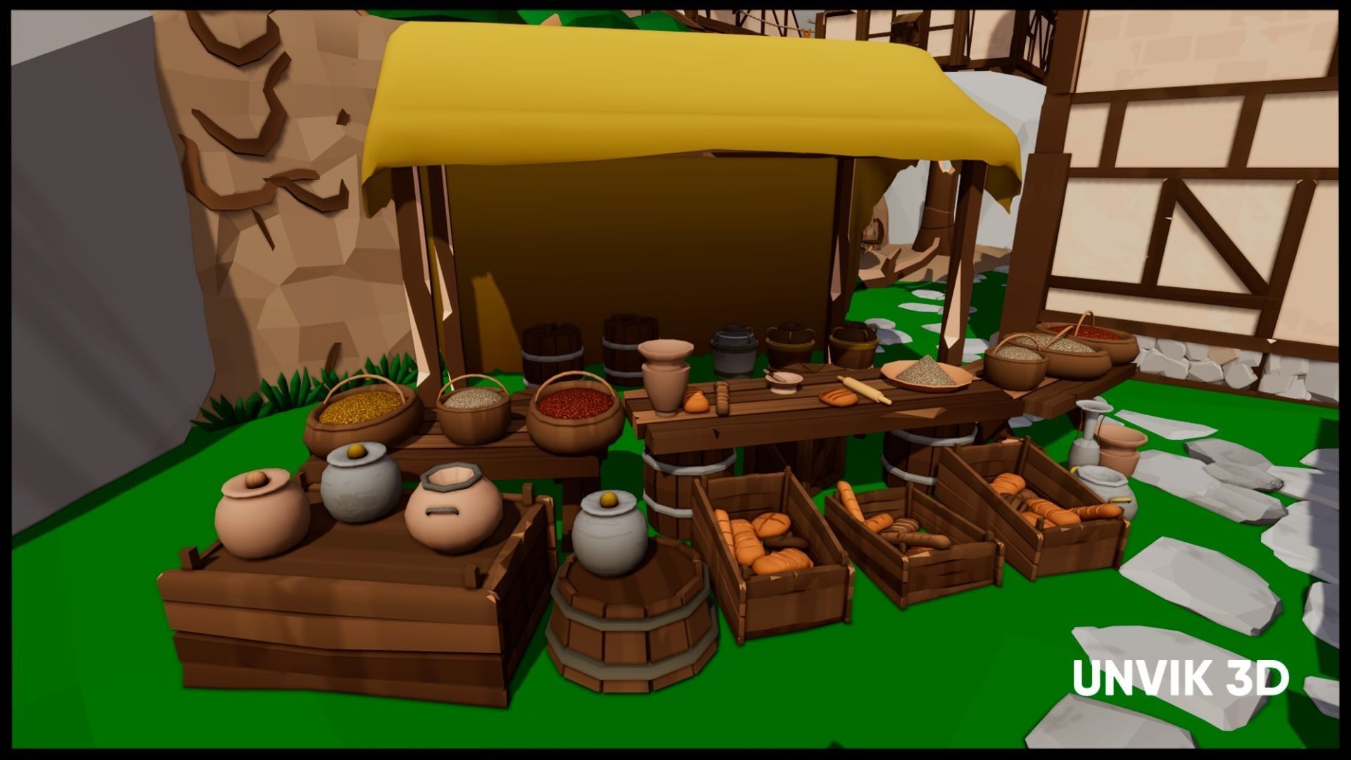 Bakery Kitbashing Low-poly 3D model_3