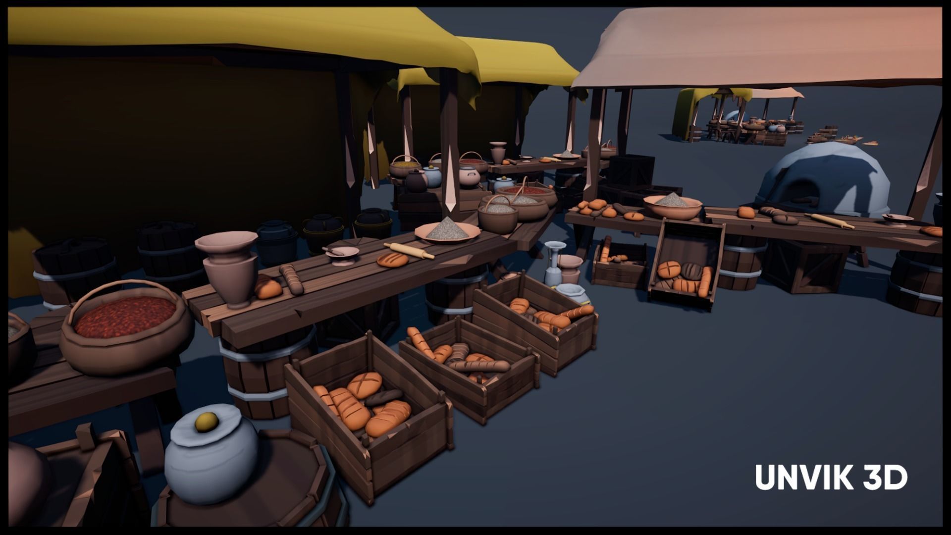 Bakery Kitbashing Low-poly 3D model_2