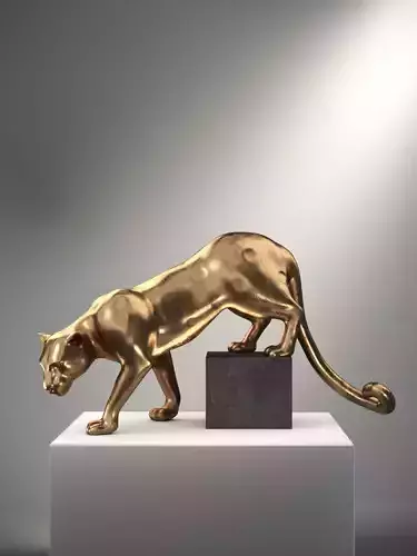 Bronze Panther Sculpture