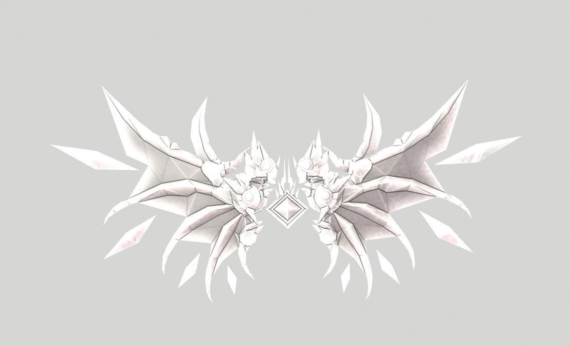 Futuristic Wing Low-poly 3D model_4