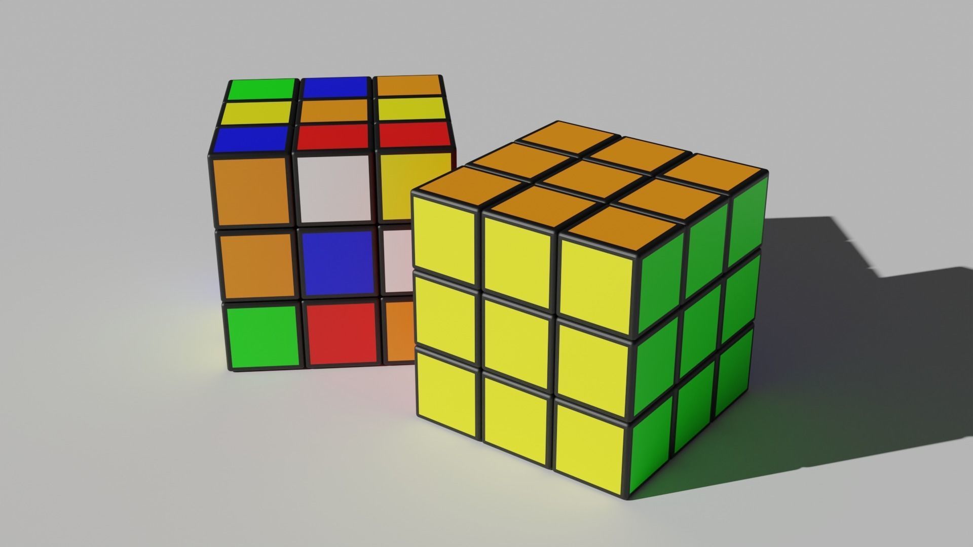 Low poly Rubiks Cube for decoration Free low-poly 3D model_2