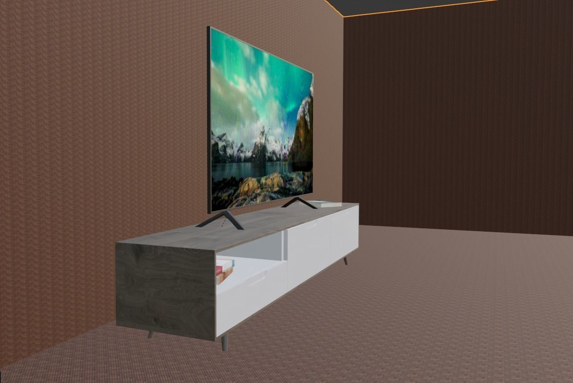 TV set samsung stand 3D model_2