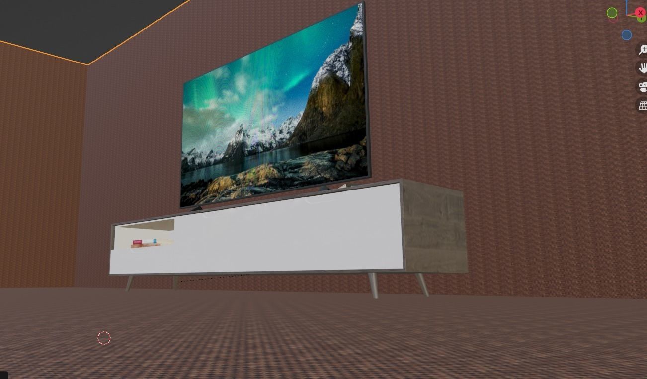 TV set samsung stand 3D model_4