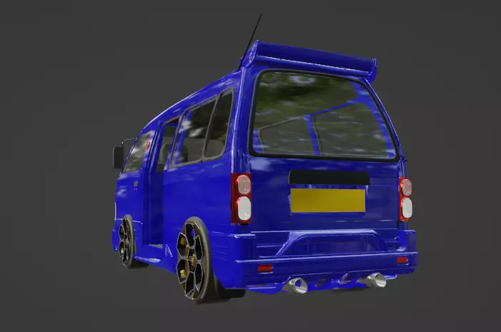 MOBIL ANGKOT RIG ANIMATION 3D model