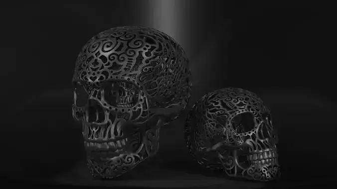 Mexican calavera wire skull with wire skull inside