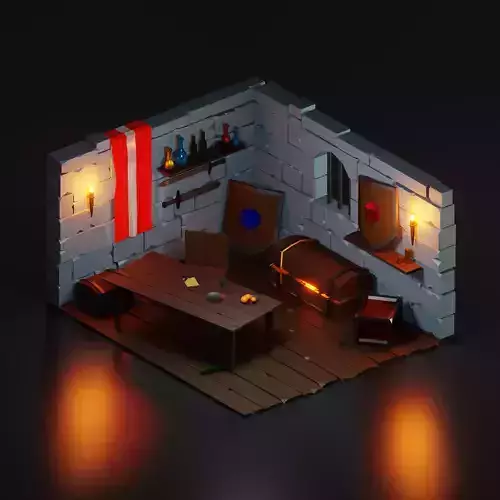 Robber shelter low-poly 