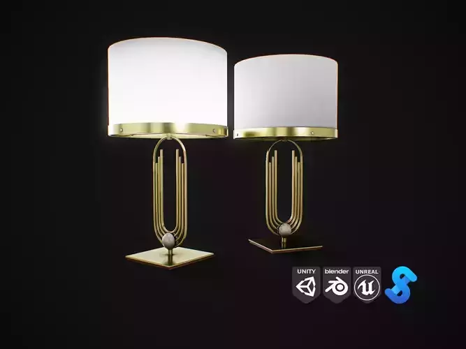 Modern bedside lamp game asset