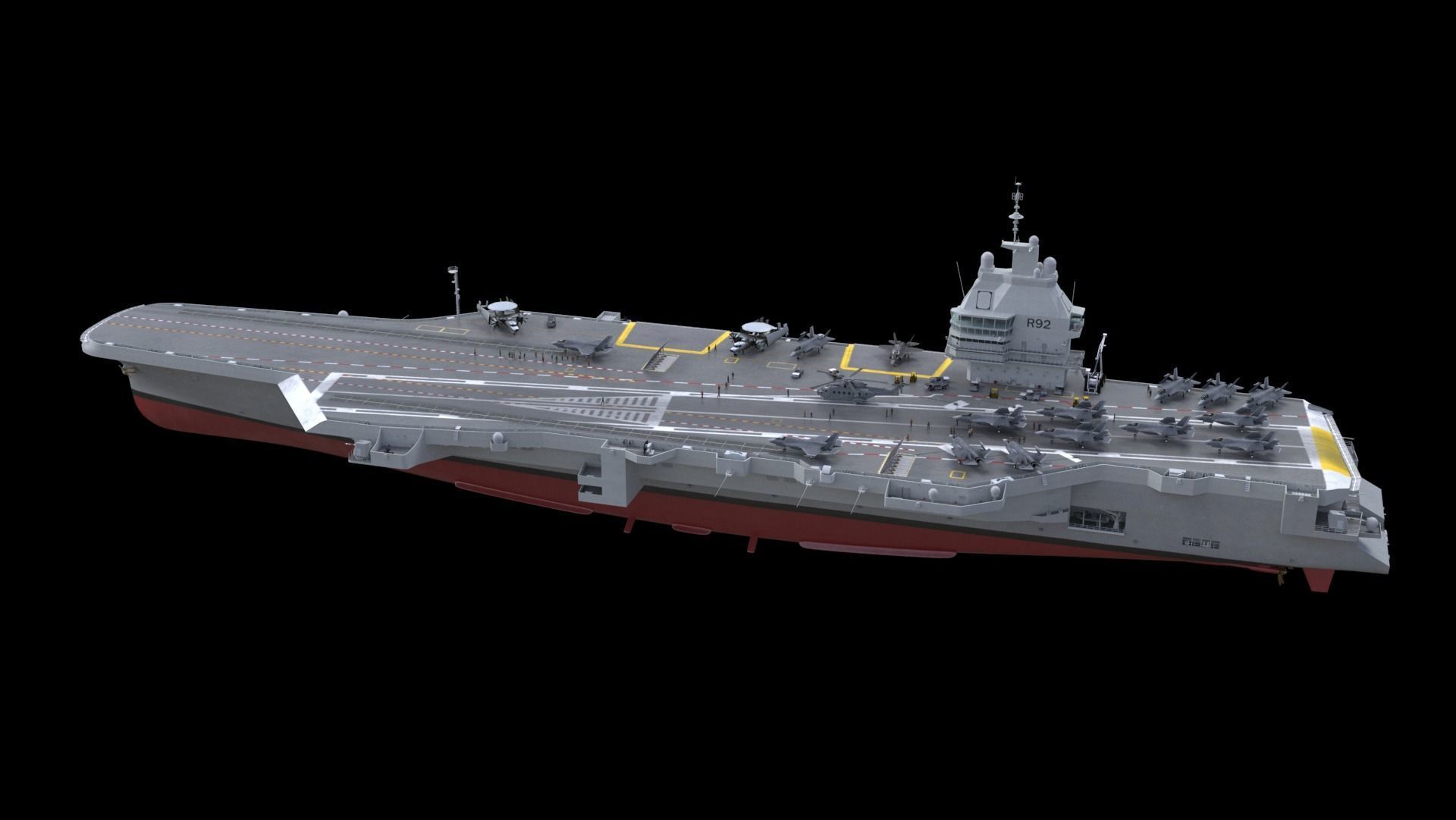 French PANG aircraft carrier PANG porte-avions 3D model_2