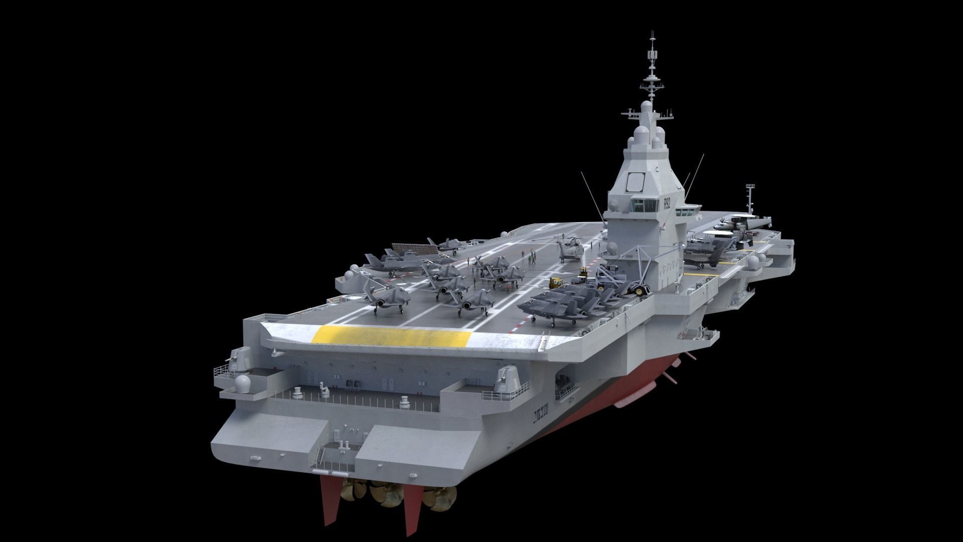 French PANG aircraft carrier PANG porte-avions 3D model_8
