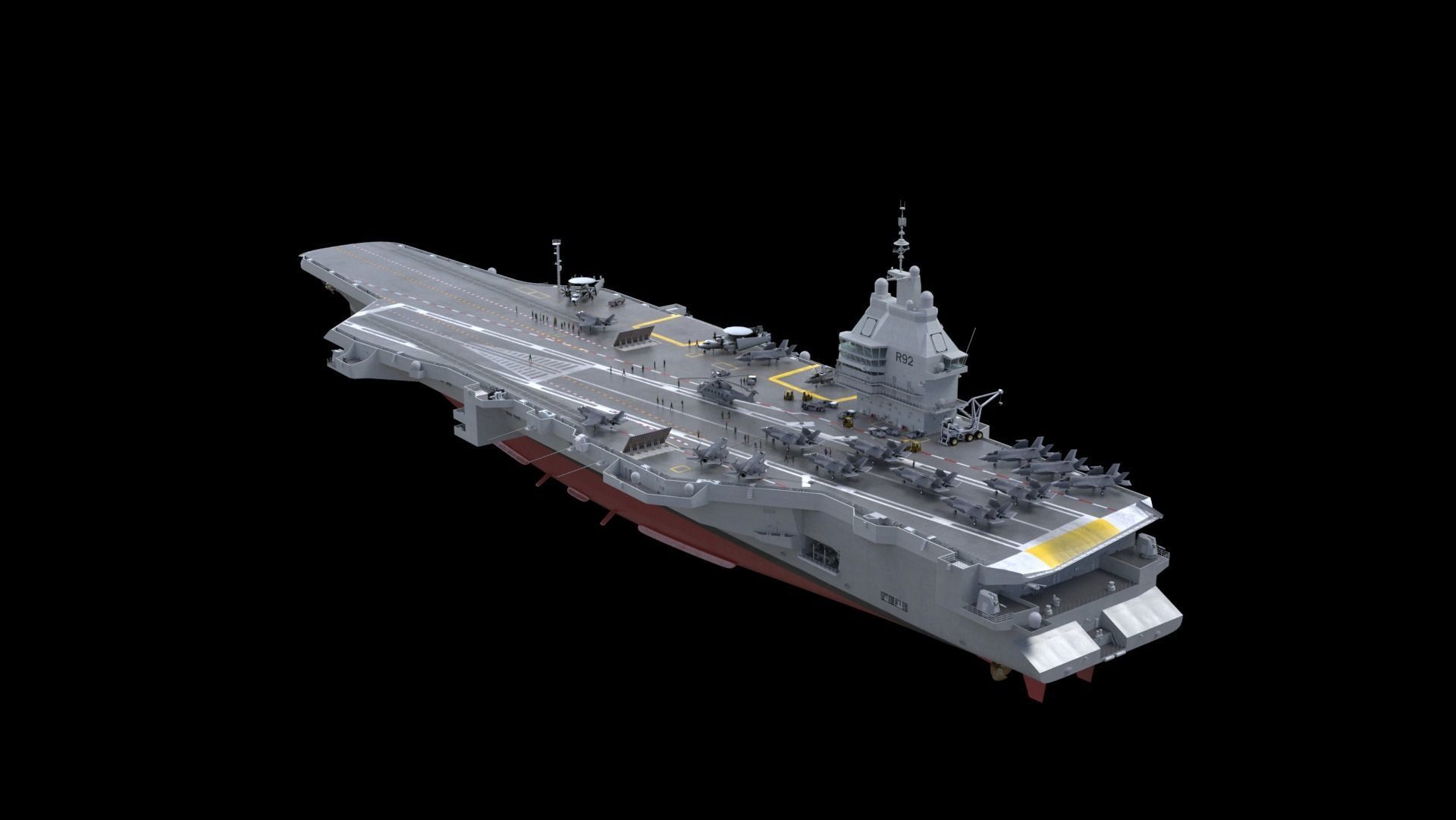 French PANG aircraft carrier PANG porte-avions 3D model_4