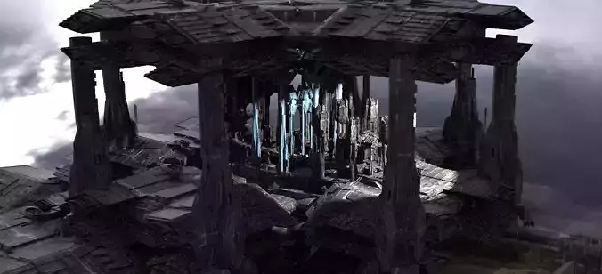 Elven Sci Fi city Courtyard massive 2