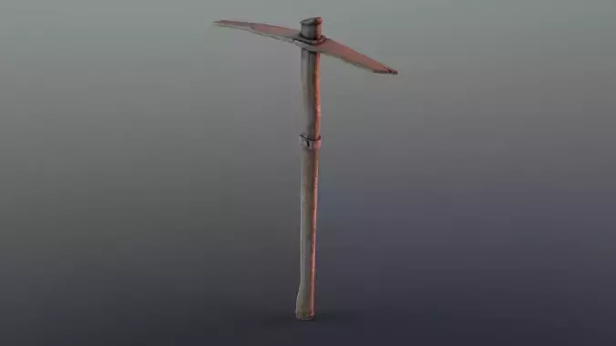 Pickaxe Wood Low-poly 3D model