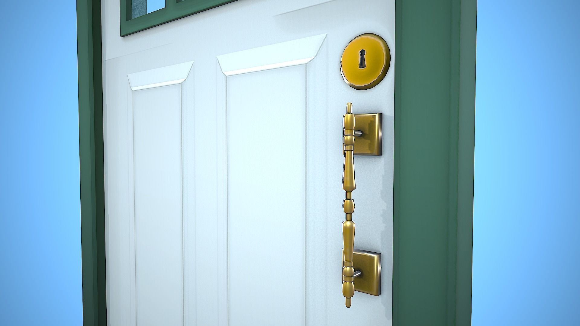 DOOR 3 CARTOON STYLIZED HOME HOUSE Low-poly 3D model_17