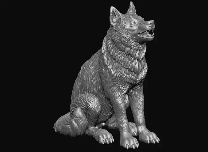 Wolf Statue 3D print model