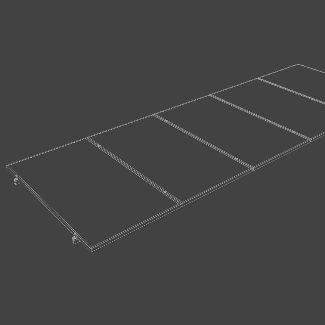 Solar panels with mounting to roof 3D model_9