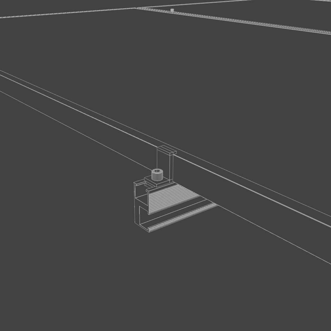 Solar panels with mounting to roof 3D model_11