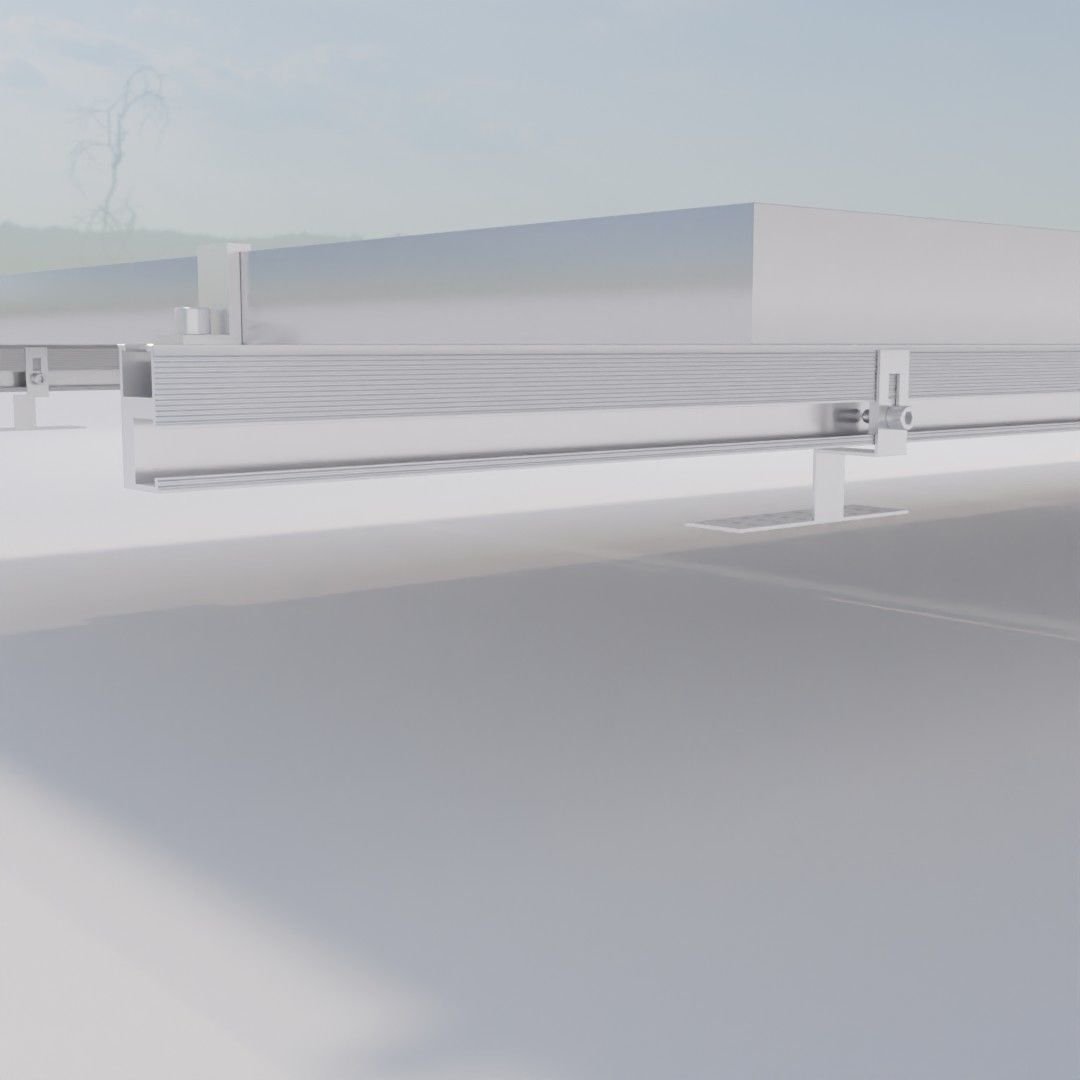 Solar panels with mounting to roof 3D model_5