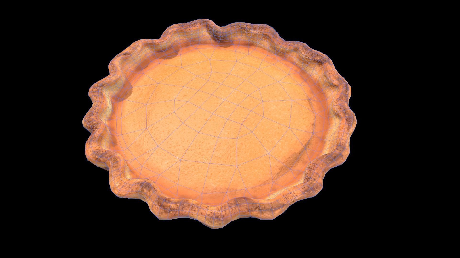 Pumpkin Pie Low-poly 3D model_7
