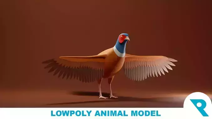 Pheasant Base Mesh Low-poly 3D model