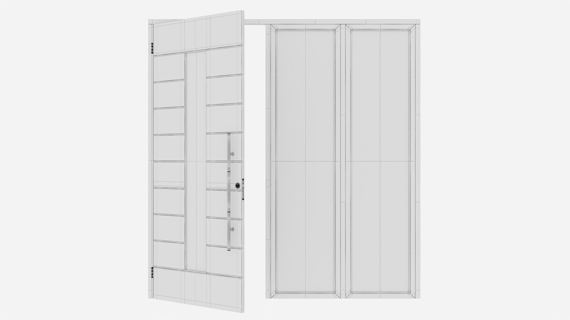 Aluminium door 110 3D model_6