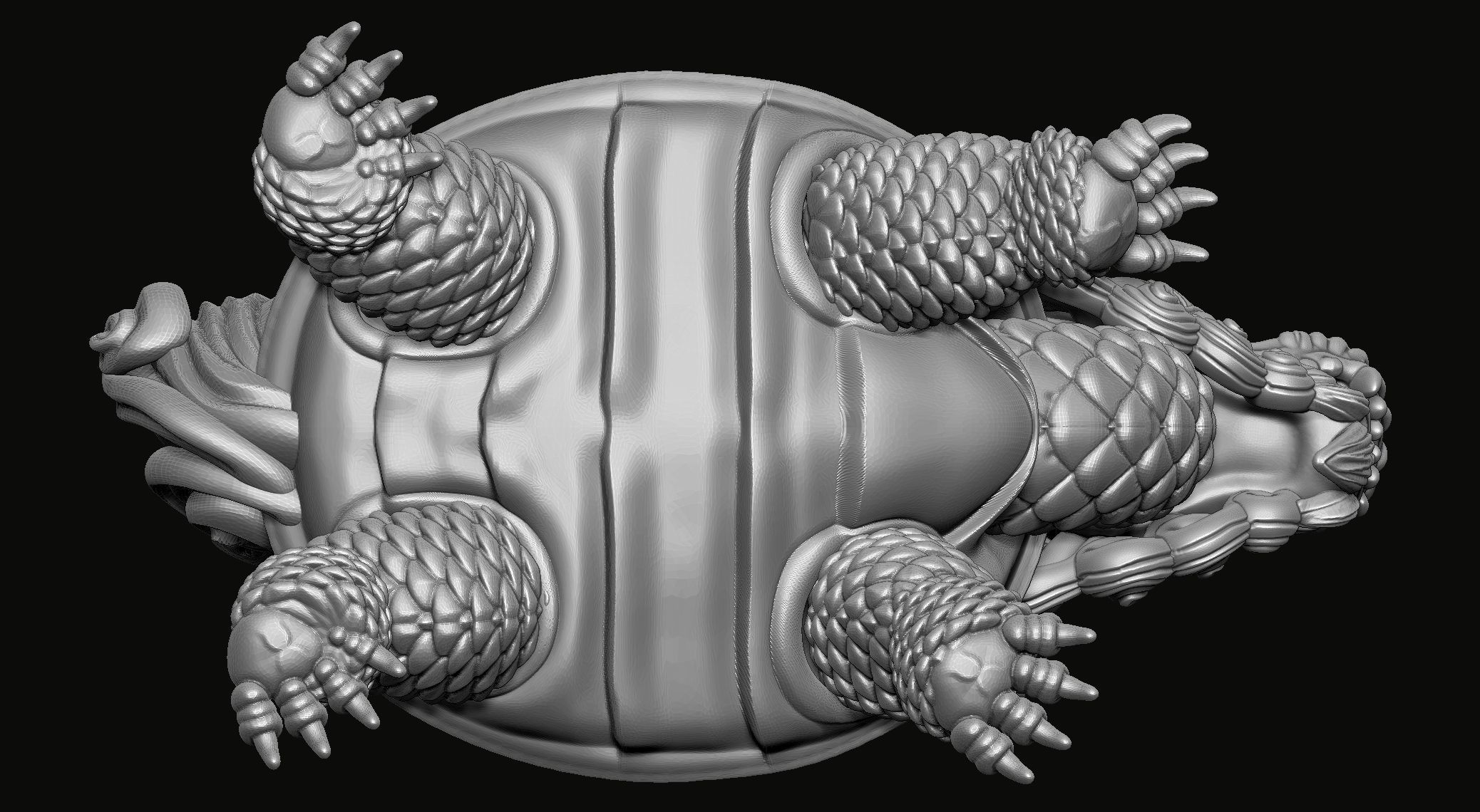 The Dragon Turtle Statue 3D print model_3