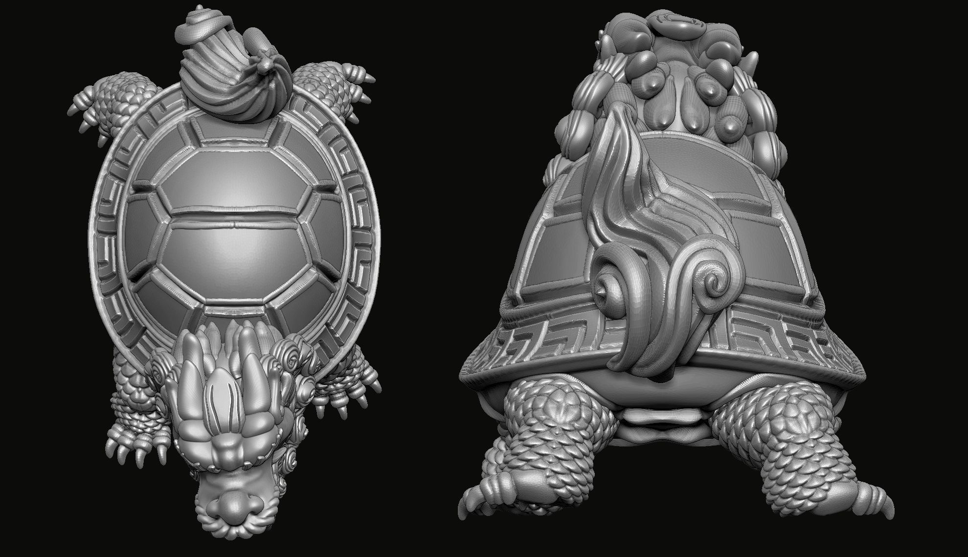 The Dragon Turtle Statue 3D print model_2
