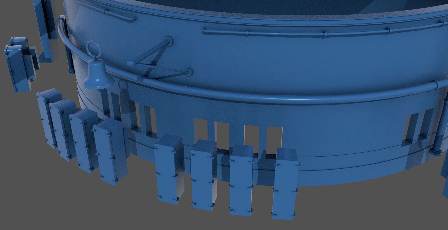 381mm WW2 Italian turret n3 - Personal license - 1-200 scale 3D print model_13