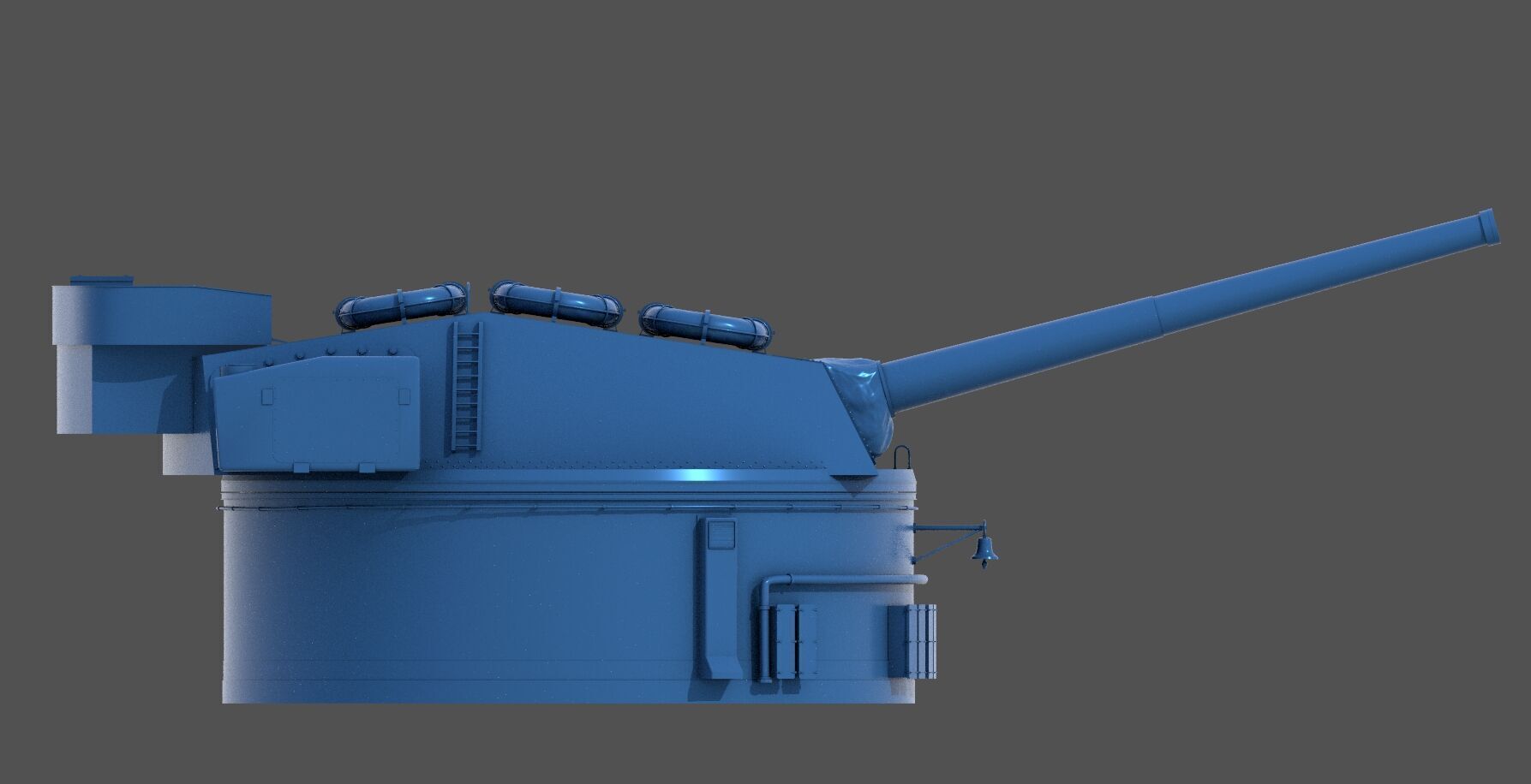 381mm WW2 Italian turret n3 - Personal license - 1-200 scale 3D print model_7