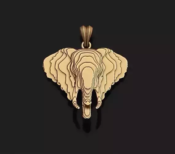 sliced elephant pendant v2