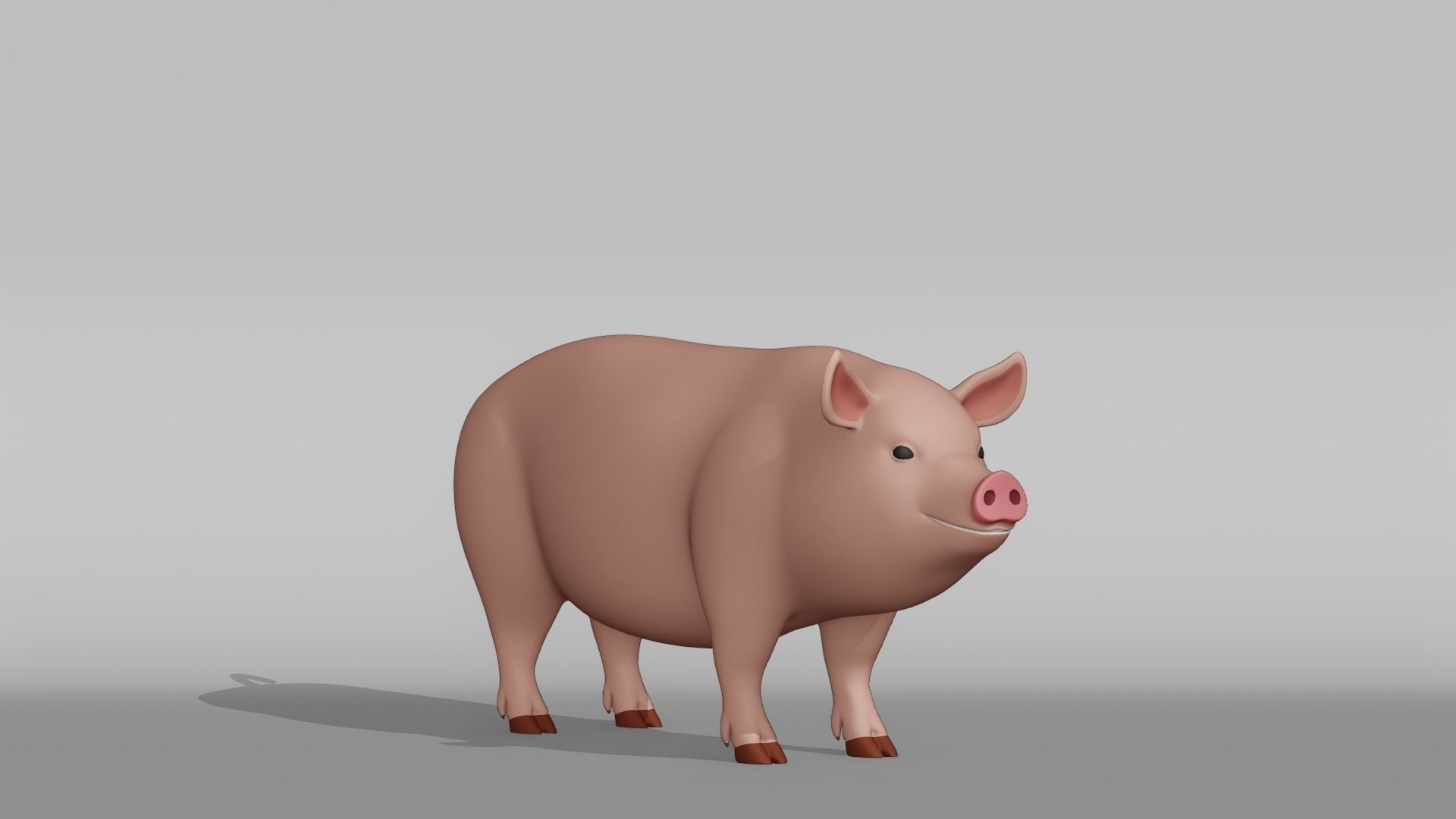 Pig Base Mesh Low-poly 3D model_6