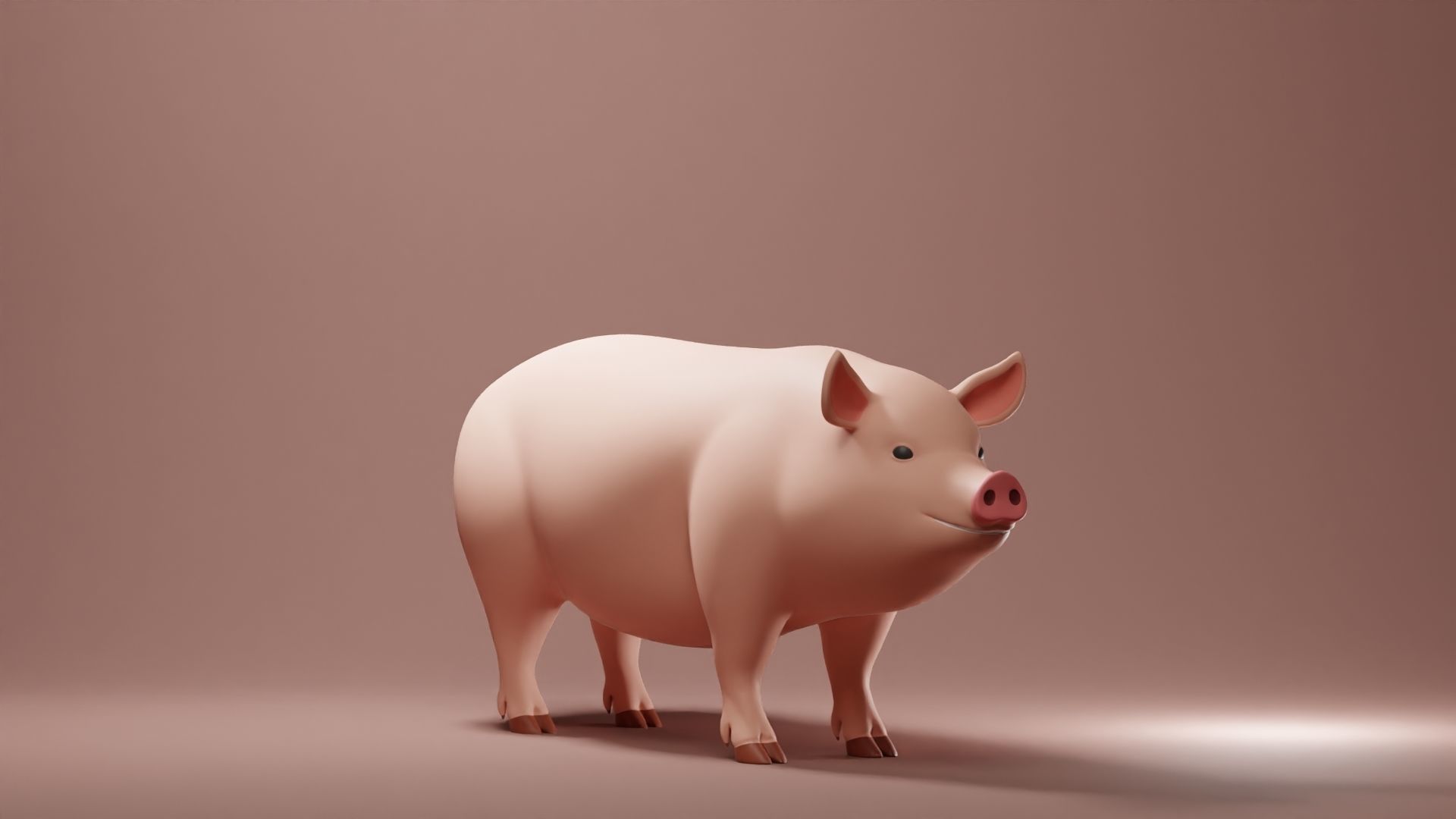 Pig Base Mesh Low-poly 3D model_1