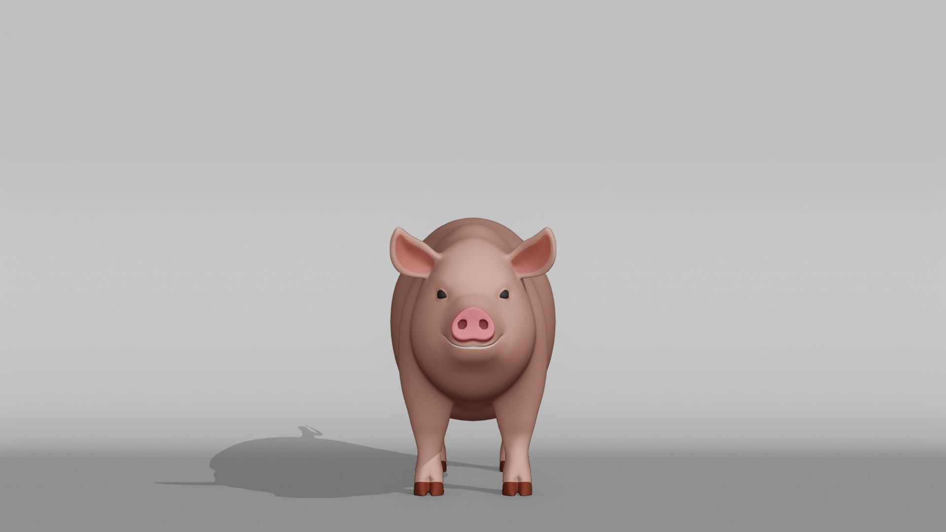 Pig Base Mesh Low-poly 3D model_7