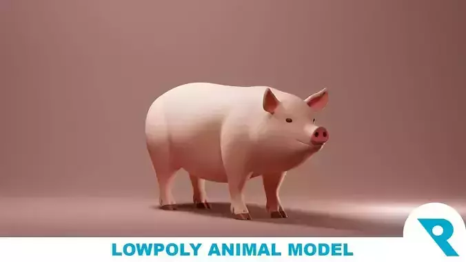 Pig Base Mesh Low-poly 3D model