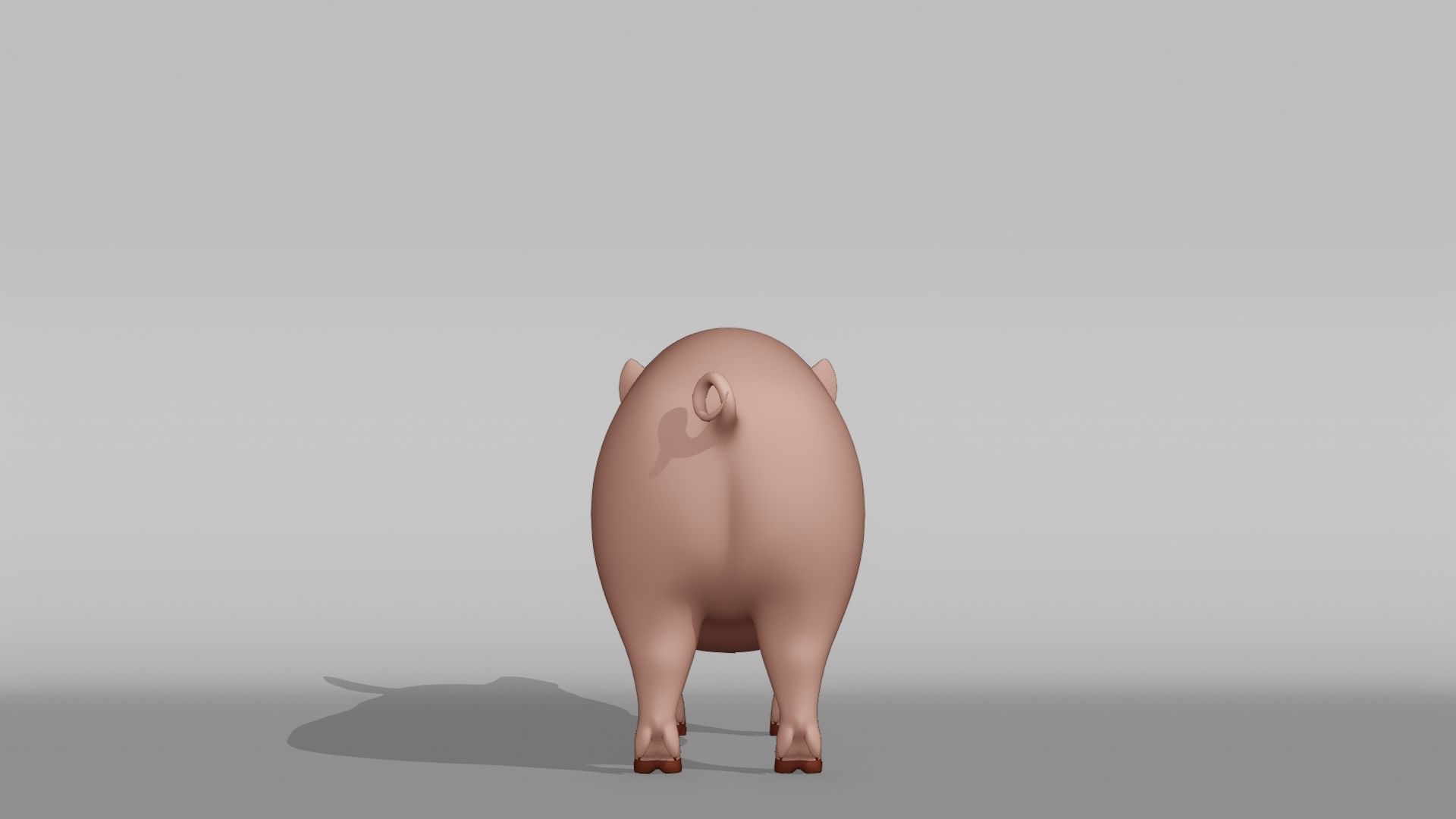 Pig Base Mesh Low-poly 3D model_9