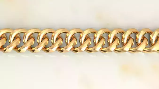 FACETED CUBAN CHAIN LINK NECKLACE 12 MM WIDE