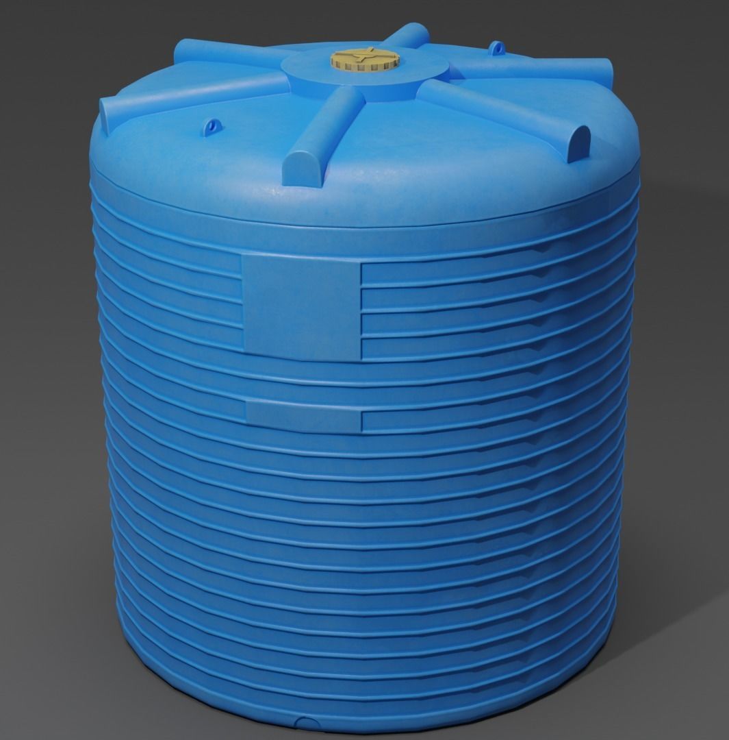 Two barrels and one metal frame for a large barrel Low-poly 3D model_5