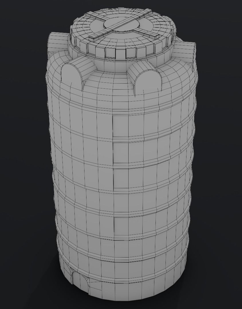 Two barrels and one metal frame for a large barrel Low-poly 3D model_9