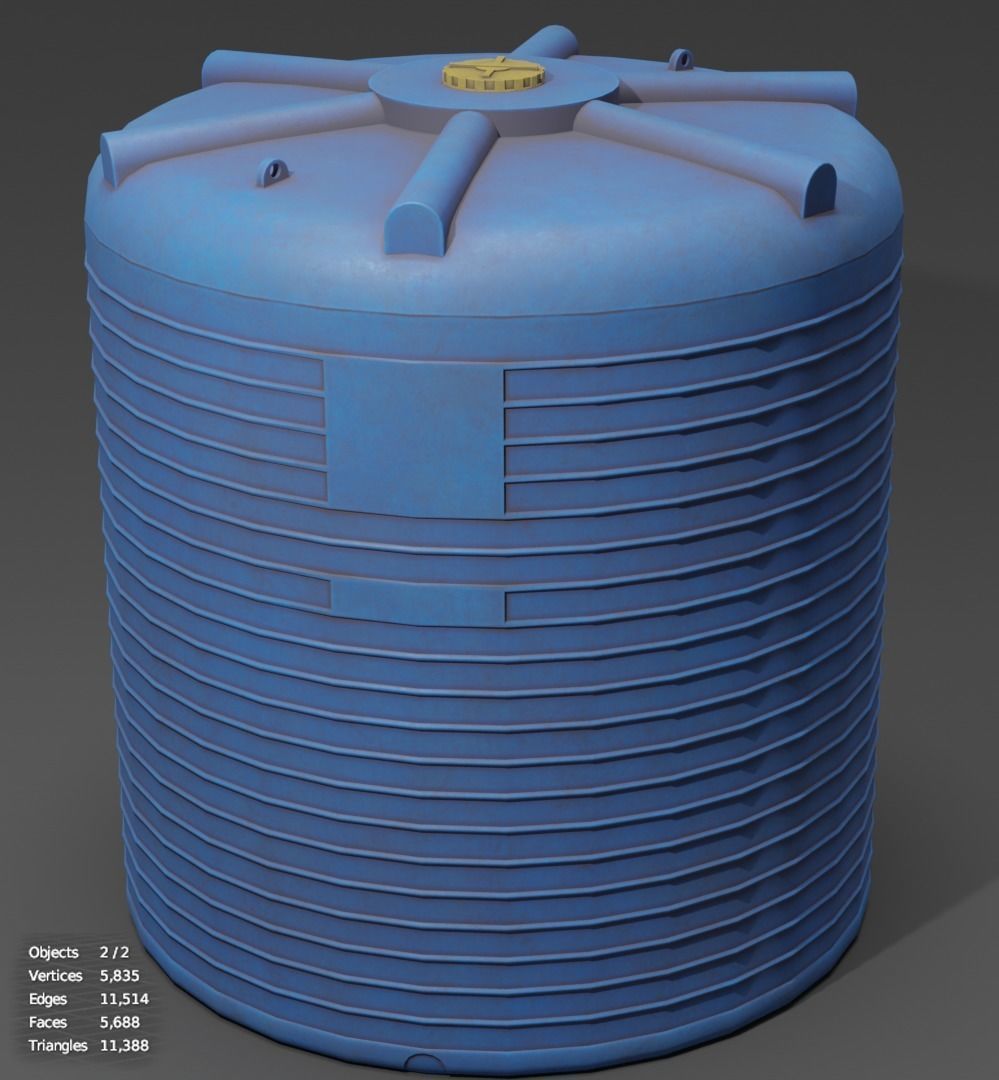 Two barrels and one metal frame for a large barrel Low-poly 3D model_4