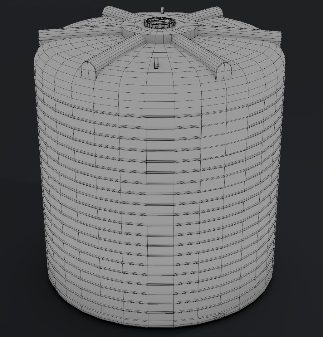 Two barrels and one metal frame for a large barrel Low-poly 3D model_11
