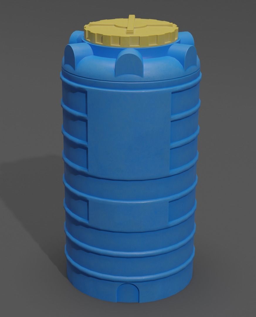 Two barrels and one metal frame for a large barrel Low-poly 3D model_2