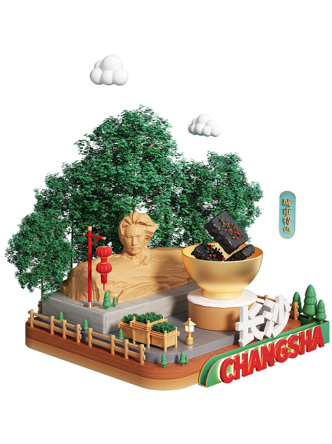 china Chinese style landmark building 1 3D model_5